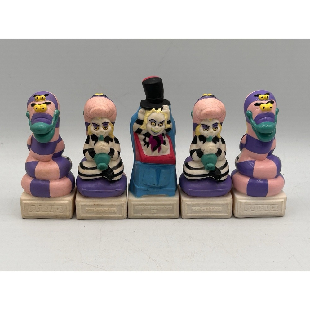 Vintage Burger King Beetlejuice Toys Figures 5 Double Sided Geffen 1989